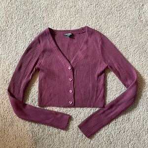 Wild Fable Purple Cropped Cardigan